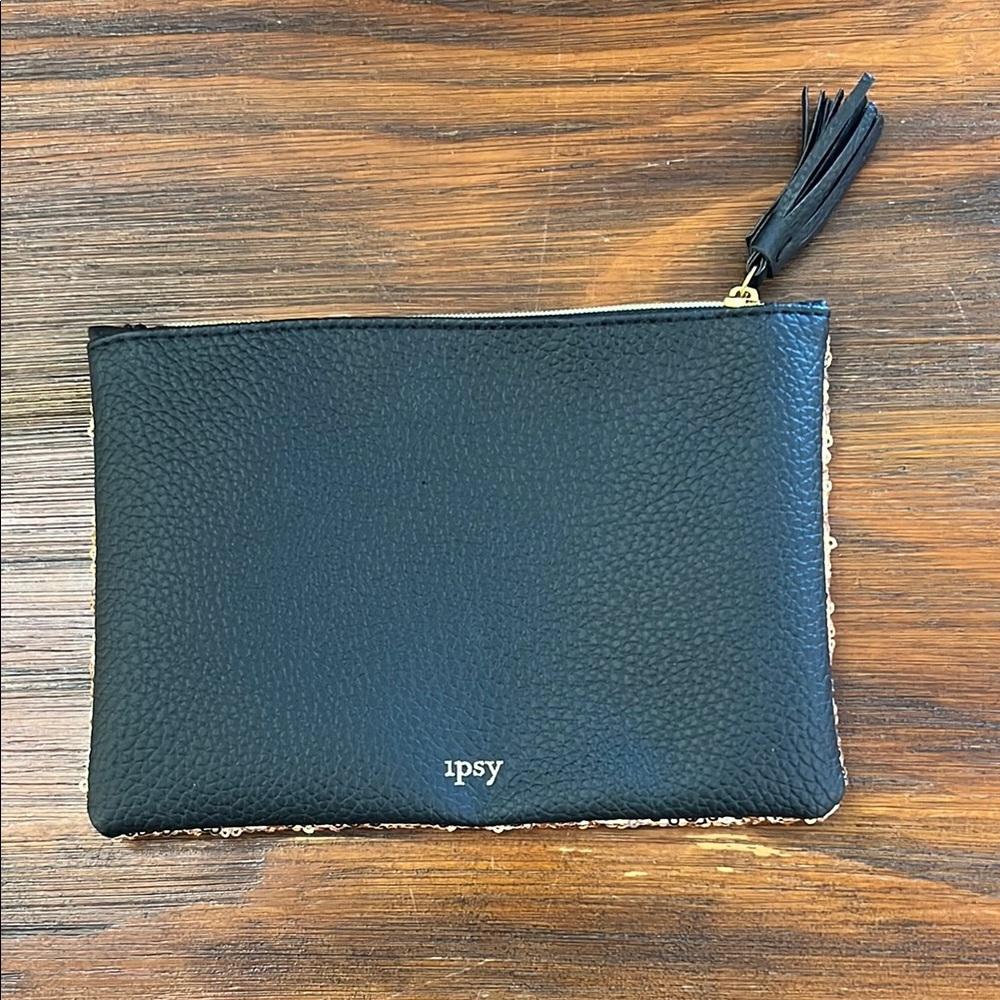 Ipsy Gold and Black Sequin Clutch with Tassel - Picture 2 of 3